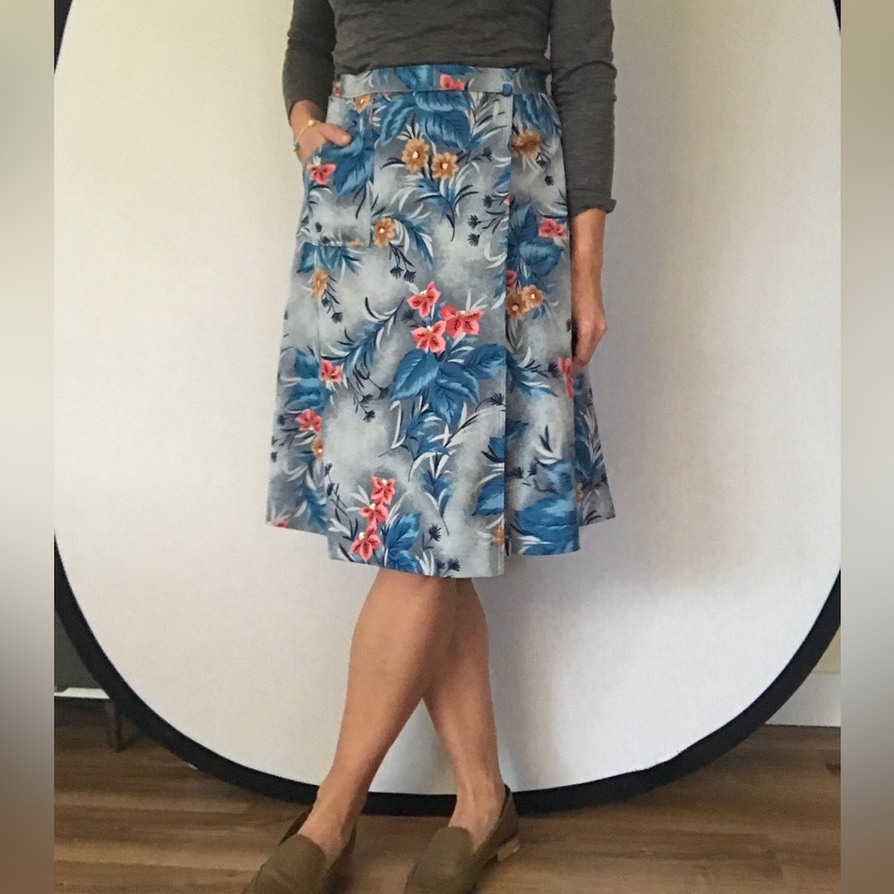 🍄Vintage Tropical Wrap Look Skirt (M/L)